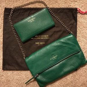 Kate Spade Bag & Wallet Emerald Green!